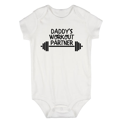 Daddys Workout Partner Baby Bodysuit One Piece White