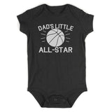 Dads Little All Star Basketball Sports Baby Bodysuit One Piece Black