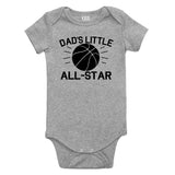 Dads Little All Star Basketball Sports Baby Bodysuit One Piece Grey