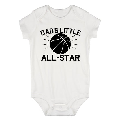 Dads Little All Star Basketball Sports Baby Bodysuit One Piece White