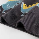 Dark Grey Blue Dinosaur All Over Toddler Boys Knitted Sweater Detail