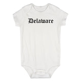 Delaware State Old English Infant Baby Boys Bodysuit White