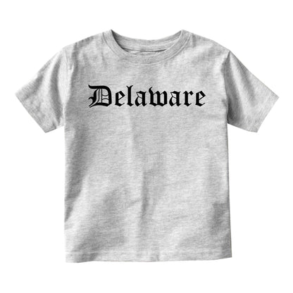 Delaware State Old English Infant Baby Boys Short Sleeve T-Shirt Grey