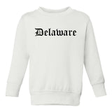 Delaware State Old English Toddler Boys Crewneck Sweatshirt White