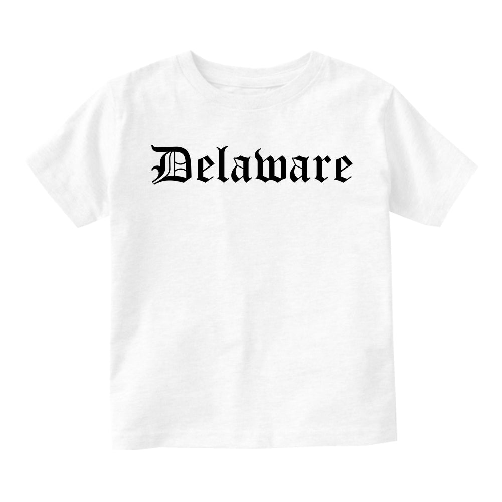 Delaware State Old English Toddler Boys Short Sleeve T-Shirt White