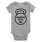 Designated Kettle Bell Workout Baby Bodysuit One Piece Grey