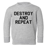 Destroy And Repeat Toddler Boys Crewneck Sweatshirt Grey