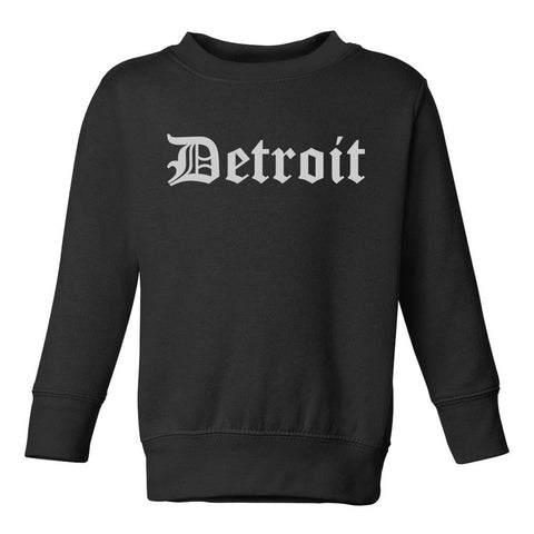 Detroit Old English Michigan Toddler Boys Crewneck Sweatshirt Black