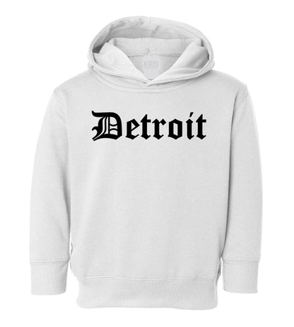 Detroit Old English Michigan Toddler Boys Pullover Hoodie White