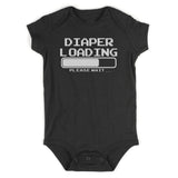 Diaper Loading Please Wait Poop Funny Baby Bodysuit One Piece Black