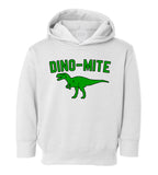 Dino Mite Dinosaur Funny Toddler Boys Pullover Hoodie White
