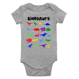 Dinosaurs Colorful Collection Infant Baby Boys Bodysuit Grey