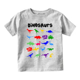 Dinosaurs Colorful Collection Infant Baby Boys Short Sleeve T-Shirt Grey