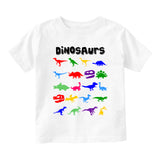 Dinosaurs Colorful Collection Infant Baby Boys Short Sleeve T-Shirt White