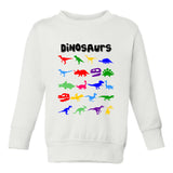 Dinosaurs Colorful Collection Toddler Boys Crewneck Sweatshirt White