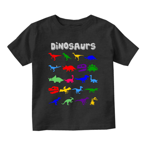Dinosaurs Colorful Collection Toddler Boys Short Sleeve T-Shirt Black