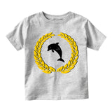 Dolphin Emblem Infant Baby Boys Short Sleeve T-Shirt Grey