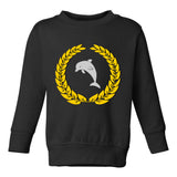 Dolphin Emblem Toddler Boys Crewneck Sweatshirt Black