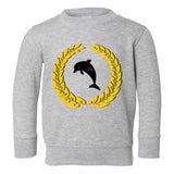 Dolphin Emblem Toddler Boys Crewneck Sweatshirt Grey