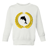 Dolphin Emblem Toddler Boys Crewneck Sweatshirt White