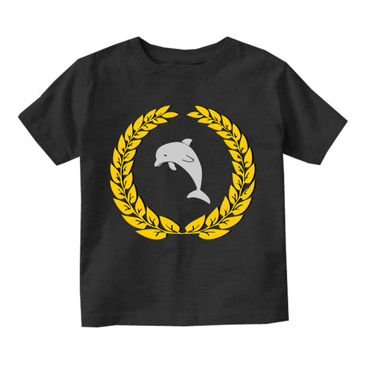 Dolphin Emblem Toddler Boys Short Sleeve T-Shirt Black
