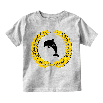 Dolphin Emblem Toddler Boys Short Sleeve T-Shirt Grey