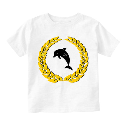 Dolphin Emblem Toddler Boys Short Sleeve T-Shirt White