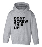 Dont Screw This Up Toddler Boys Pullover Hoodie Grey