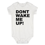 Dont Wake Me Up Infant Baby Boys Bodysuit White