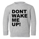 Dont Wake Me Up Toddler Boys Crewneck Sweatshirt Grey