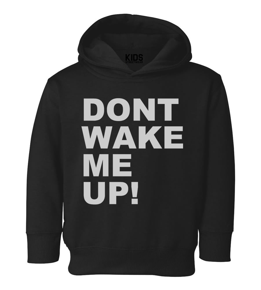Dont Wake Me Up Toddler Boys Pullover Hoodie Black