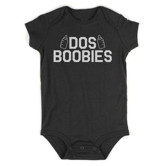 Dos Boobies Milk Infant Baby Boys Bodysuit Black