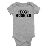 Dos Boobies Milk Infant Baby Boys Bodysuit Grey