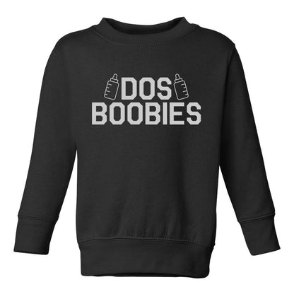 Dos Boobies Milk Toddler Boys Crewneck Sweatshirt Black