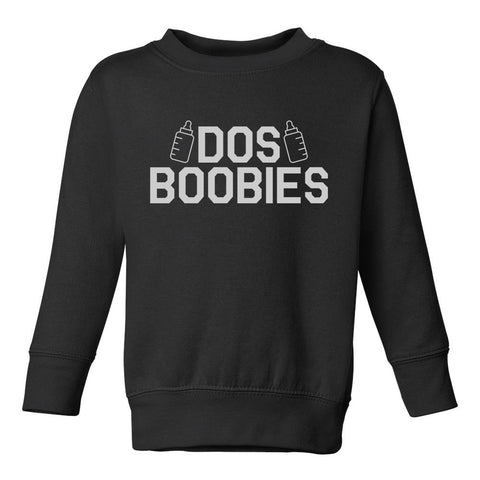 Dos Boobies Milk Toddler Boys Crewneck Sweatshirt Black