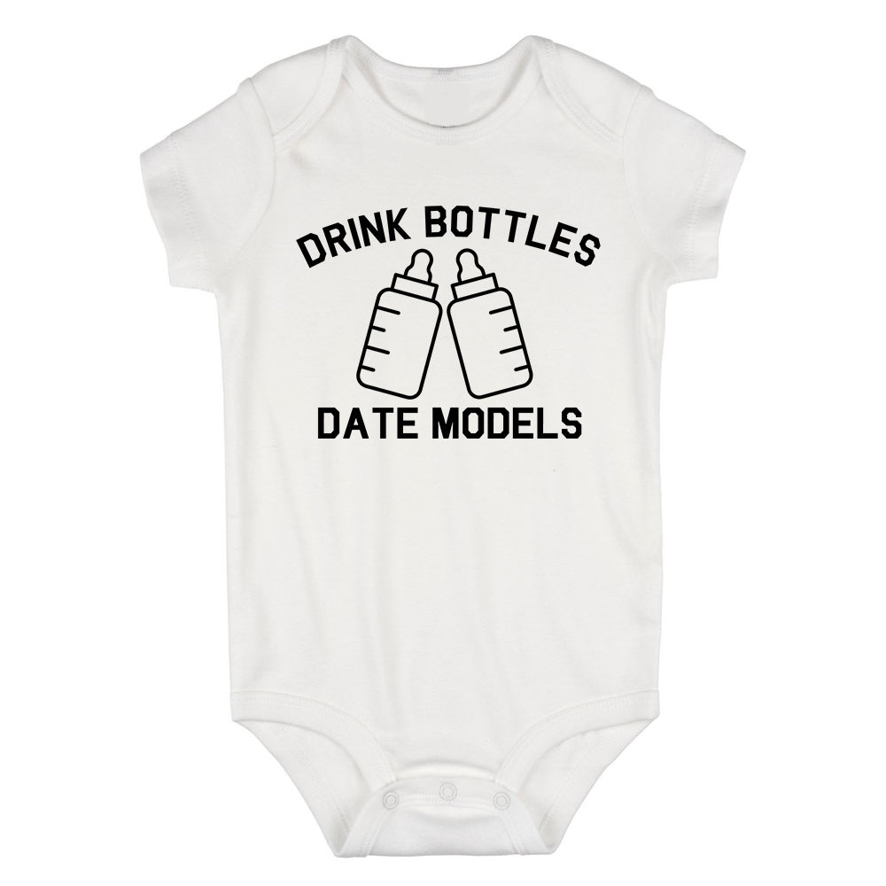 Drink Bottles Date Models Funny Baby Bodysuit One Piece White