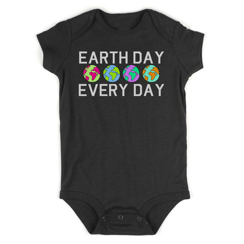 Earth Day Every Day Infant Baby Boys Bodysuit Black