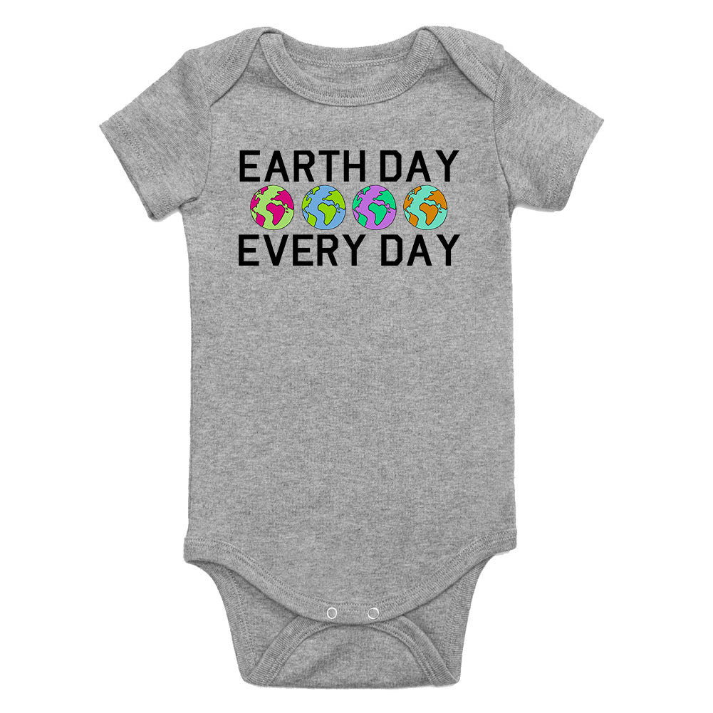 Earth Day Every Day Infant Baby Boys Bodysuit Grey