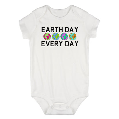 Earth Day Every Day Infant Baby Boys Bodysuit White