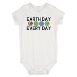 Earth Day Every Day Infant Baby Boys Bodysuit White