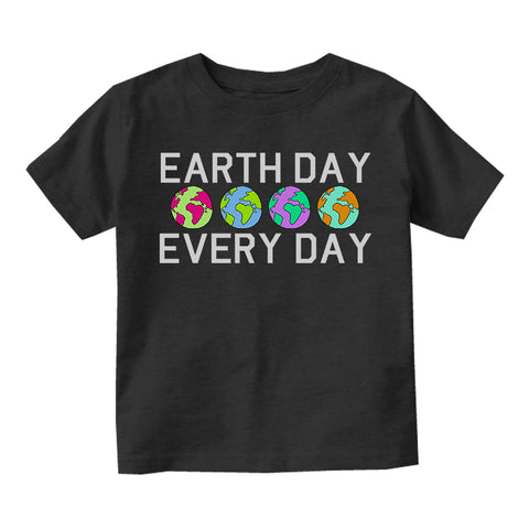 Earth Day Every Day Infant Baby Boys Short Sleeve T-Shirt Black