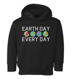 Earth Day Every Day Toddler Boys Pullover Hoodie Black
