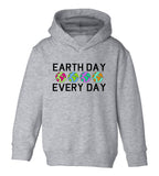 Earth Day Every Day Toddler Boys Pullover Hoodie Grey