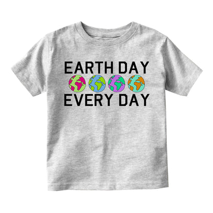 Earth Day Every Day Toddler Boys Short Sleeve T-Shirt Grey