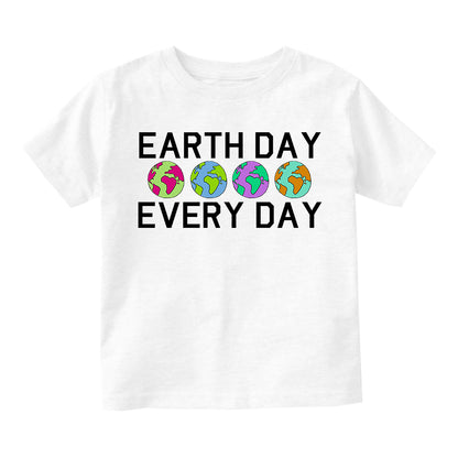 Earth Day Every Day Toddler Boys Short Sleeve T-Shirt White