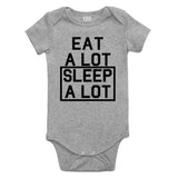 Eat A Lot Sleep A Lot Baby Bodysuit One Piece Grey