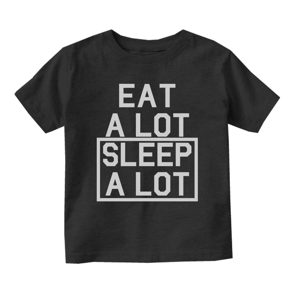 Eat A Lot Sleep A Lot Baby Infant Short Sleeve T-Shirt Black