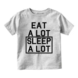 Eat A Lot Sleep A Lot Baby Infant Short Sleeve T-Shirt Grey