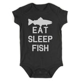 Eat Sleep Fish Fishing Infant Baby Boys Bodysuit Black