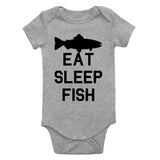 Eat Sleep Fish Fishing Infant Baby Boys Bodysuit Grey